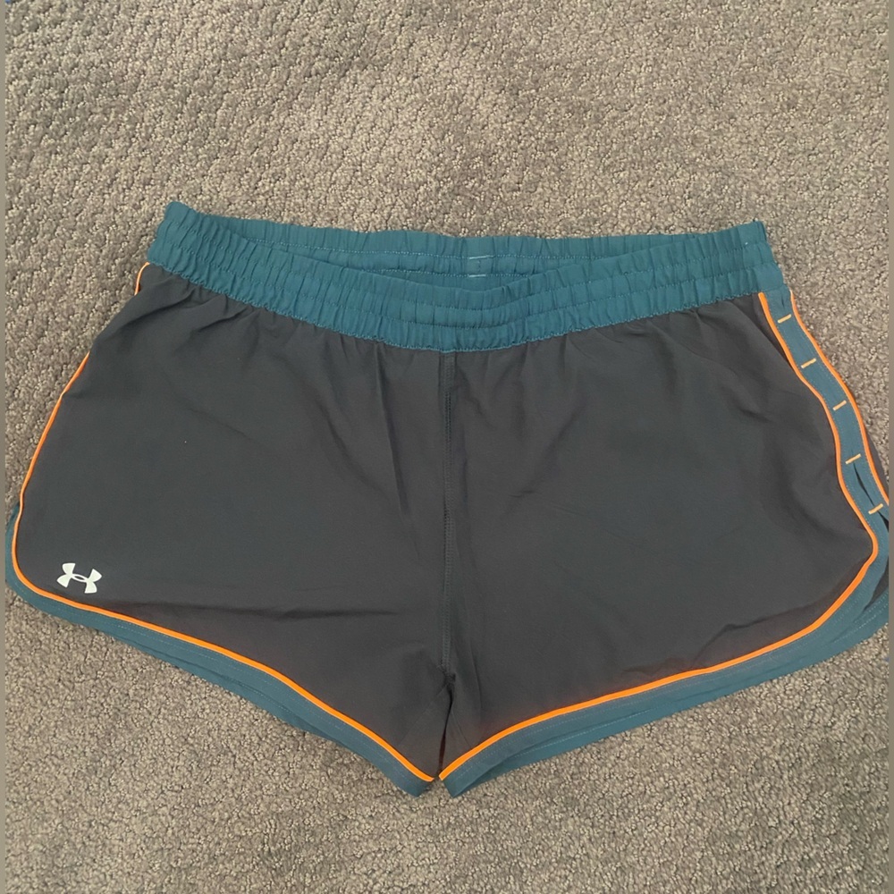 Under Armour Black and Teal Athletic Shorts